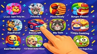 Cut the Rope 2, Talking Tom, Angry Birds, Paw Patrol, Poppy Playtime 4, Roblox, Plants vs Zombee