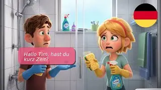 10 Alltagsdialoge im Bad: Duschen putzen leicht gemacht (A1-A2)