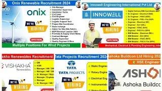 Vacancy in Ashoka Build Ltd,Tata Project Ltd, RIPL, ONIX, IEI Pvt Ltd & More | Btech| Diploma | 2024