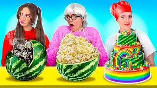 RAINBOW POPCORN🌈 ME VS Grandma Cooking Challenge | Funny Situations and Cool DIY Ideas by LoveHack