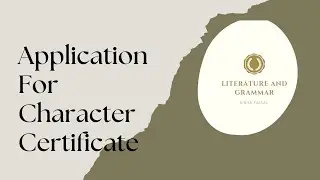 Application to the principal to issue a character certificate for admission in college