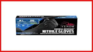 Great product -  Venom Chemical-Resistant Disposable Nitrile Gloves, Black, Size Medium/Large, 100 C