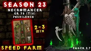 Diablo 3 (Season 23) - Necromancer -  Speed Farm - Build Pestilence - GR 75 (T16)
