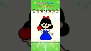 Draw Snow White in 30 Seconds ✏️👑 | Easy Drawing for Kids #JunyTony #Shorts