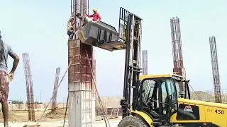 Convenient Machine से कॉलम कैसे भरें | Concrete Pumping Process in Hindi 