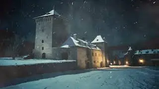 Night Blizzard in a Village.  Relaxing Snowstorm and Howling Winds for Sleep.  Cold Winter Ambience.