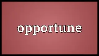 Opportune Meaning