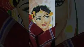 ✨ Traditional Indian Beauty 😍 Painting Art #shorts #trending #art #viral