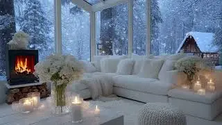 🕯️🎶 3 Hours of Relaxing Piano Music with Flowers & Candles | White Lounge for Healing, Focus & Study