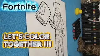 LooK!!! I&rsquo;m Coloring Marshmello from Fortnite in ASMR Style&hellip;