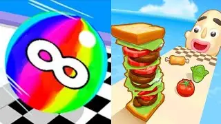Ball Run INFINITY vs Sandwich Runner- All levels iOS Android gameplay #ballgamezone