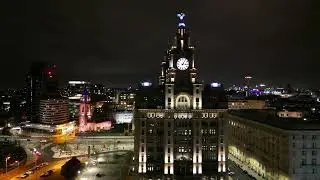 Liverpool waterfront at night