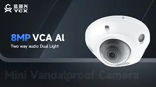 YCX 8MP VCA AI Two Way Audio Mini Vandalproof Dome POE IP Camera.