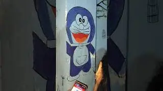 Wall painting 🎨 everyones favourite cartoon character doremon .wall painting ideas for kids room