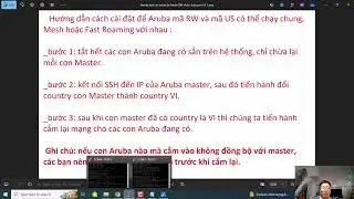 Setup c&agrave;i đặt Aruba IAP RW v&agrave; IAP US c&oacute; thể chạy chung, Mesh hoặc Fast Roaming với nhau