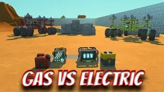 Scrap Mechanic Survival | Electric vs Gas for metal/rock mining