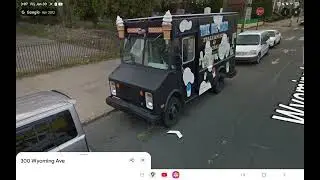 Black ice cream truck and pink ice cream truck on Google Map!