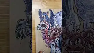Batsquatch - Drawing Cryptids as Vintage Cartoons #shorts #Cryptids #Batsquatch #art #Drawing