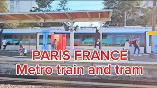 PARIS FRANCE Metro train and tram