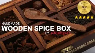 Handmade spice Box | Masala Dabba | Sheesham Wood Spice Container | JaipurCraft