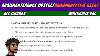 Argumenterende Opstel (Argumentative Essay) | Afrikaans