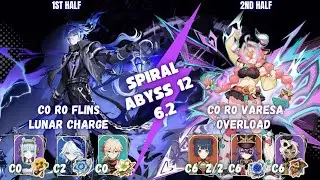 Spiral Abyss 6.2 / 6.2A (Luna III) | C0 Flins Lunar Charge and C0 Varesa Overload | (Plunge Twins)