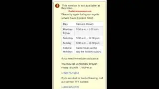 Service is not available at this time (Social Security)