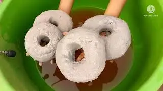 Cement donuts crumbling in water 💦 soothing voice and creamy paste #sandcement #cementasmr