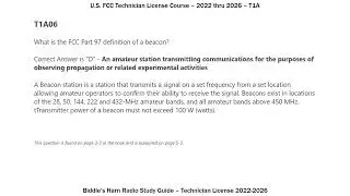 T1A of Ham Radio 2022-2026 Technician Question Pool