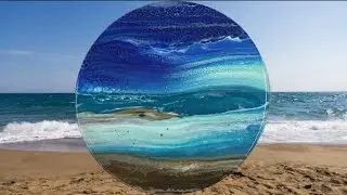 259. When in Hawaii…Beach Swipe, Acrylic Painting, Fluid Art, Abstract Art, Bloom Technique