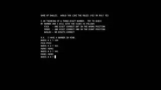 Bagels Game (1972) &ndash; Mainframe Game