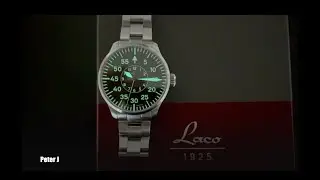 Laco Flieger Pilot Watch Dial Hands Superluminova C3 Lume Demonstration