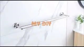 MY DIY ALUMINIUM DOUBLE TOWEL BAR TOWEL RAIL 600MM TOWEL RACK WALL MOUNTED TOWEL HOLDER FOR BATHROOM
