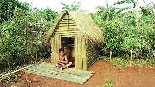 Primitive Technology : Building A Cottage House From Bamboo  by Smart Boy