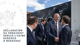 Déclaration du Président Emmanuel Macron depuis l'usine Eurenco à Bergerac.