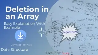 Delete element from Array | How to delete from array  in C | Data Structure