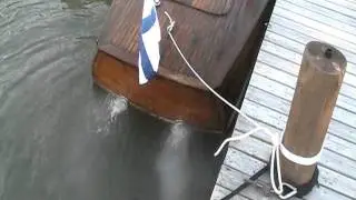 Finnish wooden rat rod V8 boat