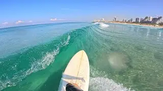 SURFING GLASSY WAVES ALONE!! || POV ISRAEL