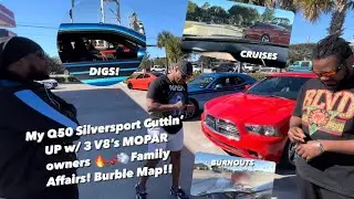 My Q50 SilverSport Cuttin’ UP w/ 3 V8’s MOPAR owners🔥🏎💨 Family Affairs! Burble Map Madness! #cars