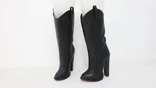 Sorbern Black Matt Block Heel Boots Women For Strephenopodia 0Cm Platform Inside