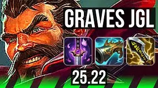 GRAVES vs KHA'ZIX (JGL) | Legendary, 6 solo kills, 21/3/9, 46k DMG | KR Diamond | 25.22