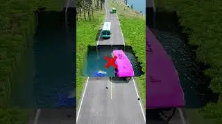 Bus vs water pit #123 | #beamngdrive #beamngcarcrash  #beamngcarsvs #dumptruck