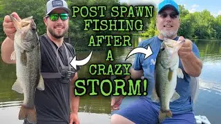 Post Spawn Bass FISHING | AFTER A Big STORM!  #bassfishing #postspawnbass #fishinginastorm