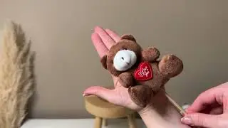 топер ведмедик з серцем коричневий