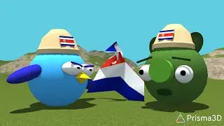 ANGRY BIRDS COSTA RICA 🇨🇷🇨🇷 🎵🎶🎵 (Animation 3D, FunvideoTV stlye) (recreation)