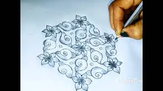 Shanku rangoli drawing 