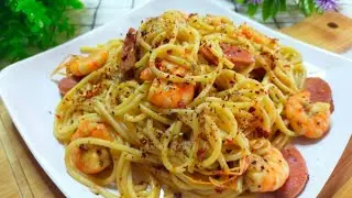 Mudahnya nak buat Spaghetti Aglio Olio tanpa banyak bahan tapi Sedap