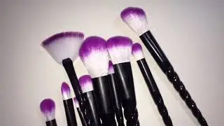 Professional 10PCS Spiral White Handle Makeup Brushes