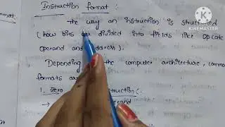 Op code, operand, address and instruction format in telugu || computer organization