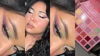 NEW Essence Shake it Up Strawberry Lemonade Eyeshadow Palette Makeup Tutorial | WOC |  GRAPHIC LINER
